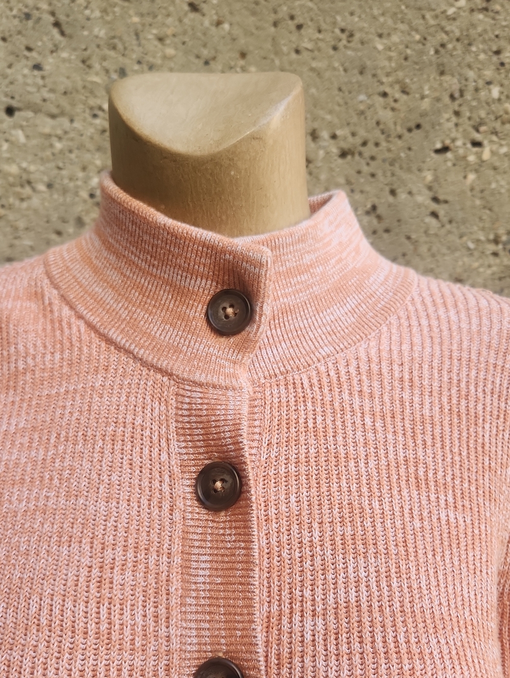 Repeat Pink Button-Up Ribbed Sweater Cardigan - Picture 4 of 8